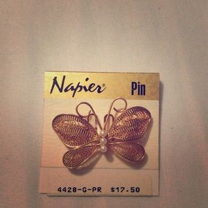Vintage gold Napier Butterfly pin